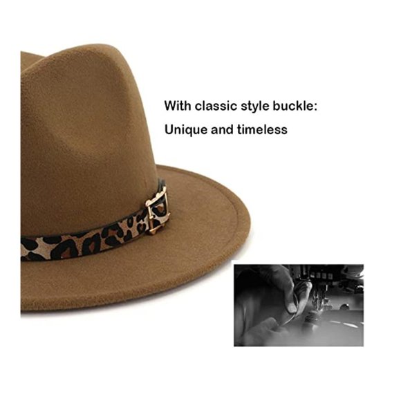 Women's Wide Brim Felt Fedora Panama Hat - Picture 6 of 7
